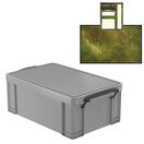 Gun Metal Grey Storage Box with Base Sheet & Sticker Labels additional 12