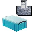 Electric Blue Storage Box with Base Sheet & Sticker Labels (Transparent Blue Box with  Clear Lid) additional 21