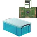 Electric Blue Storage Box with Base Sheet & Sticker Labels (Transparent Blue Box with  Clear Lid) additional 22