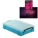 Electric Blue Storage Box with Base Sheet & Sticker Labels (Transparent Blue Box with  Clear Lid) additional 5