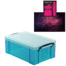 Electric Blue Storage Box with Base Sheet & Sticker Labels (Transparent Blue Box with  Clear Lid) additional 24