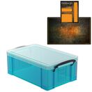 Electric Blue Storage Box with Base Sheet & Sticker Labels (Transparent Blue Box with  Clear Lid) additional 25