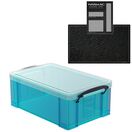 Electric Blue Storage Box with Base Sheet & Sticker Labels (Transparent Blue Box with  Clear Lid) additional 27