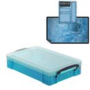 Electric Blue Storage Box with Base Sheet & Sticker Labels (Transparent Blue Box with  Clear Lid) additional 9