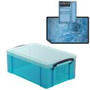 Electric Blue Storage Box with Base Sheet & Sticker Labels (Transparent Blue Box with  Clear Lid) additional 28