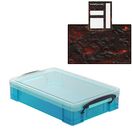 Electric Blue Storage Box with Base Sheet & Sticker Labels (Transparent Blue Box with  Clear Lid) additional 10