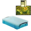 Electric Blue Storage Box with Base Sheet & Sticker Labels (Transparent Blue Box with  Clear Lid) additional 11