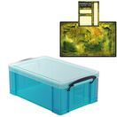 Electric Blue Storage Box with Base Sheet & Sticker Labels (Transparent Blue Box with  Clear Lid) additional 30