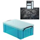 Electric Blue Storage Box with Base Sheet & Sticker Labels (Transparent Blue Box with  Clear Lid) additional 32