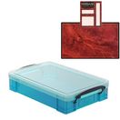Electric Blue Storage Box with Base Sheet & Sticker Labels (Transparent Blue Box with  Clear Lid) additional 16
