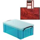Electric Blue Storage Box with Base Sheet & Sticker Labels (Transparent Blue Box with  Clear Lid) additional 33