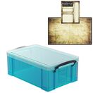 Electric Blue Storage Box with Base Sheet & Sticker Labels (Transparent Blue Box with  Clear Lid) additional 36