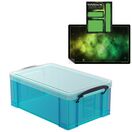 Electric Blue Storage Box with Base Sheet & Sticker Labels (Transparent Blue Box with  Clear Lid) additional 38