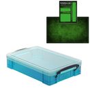 Electric Blue Storage Box with Base Sheet & Sticker Labels (Transparent Blue Box with  Clear Lid) additional 19
