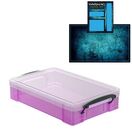 Pixie Pink Storage Box with Base Sheet & Sticker Labels (Transparent Pink Box with Clear Lid) additional 2