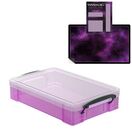 Pixie Pink Storage Box with Base Sheet & Sticker Labels (Transparent Pink Box with Clear Lid) additional 1