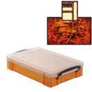 Tangerine Storage Box with Base Sheet & Sticker Labels (Transparent Orange Box with Clear Lid) additional 1