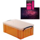 Tangerine Storage Box with Base Sheet & Sticker Labels (Transparent Orange Box with Clear Lid) additional 24