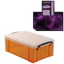 Tangerine Storage Box with Base Sheet & Sticker Labels (Transparent Orange Box with Clear Lid) additional 26