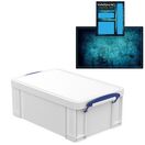 EXTRA STRONG Ghost White Storage Box with Base Sheet & Sticker Labels additional 8