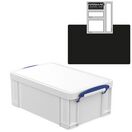 EXTRA STRONG Ghost White Storage Box with Base Sheet & Sticker Labels additional 10