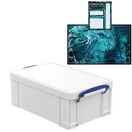 EXTRA STRONG Ghost White Storage Box with Base Sheet & Sticker Labels additional 19