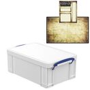 EXTRA STRONG Ghost White Storage Box with Base Sheet & Sticker Labels additional 2