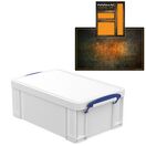 EXTRA STRONG Ghost White Storage Box with Base Sheet & Sticker Labels additional 5
