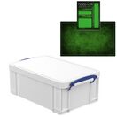 EXTRA STRONG Ghost White Storage Box with Base Sheet & Sticker Labels additional 6