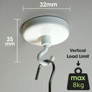 Strong Magnetic Hooks, White additional 4