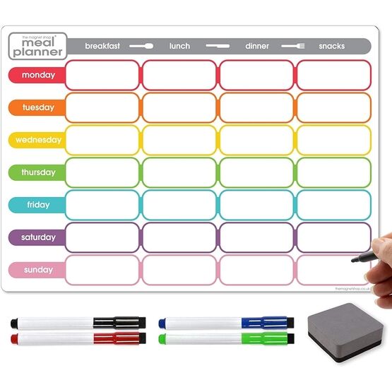 Magnetic Weekly Meal Planner and Menu - MULTI-COLOURED - LANDSCAPE