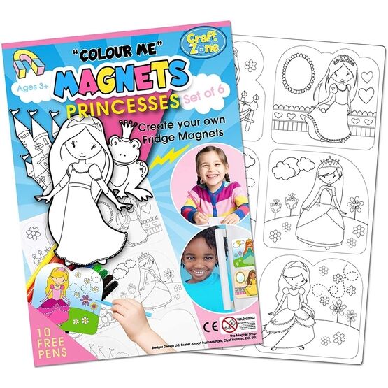 Children's Colour-In Magnet Craft Set - Princess