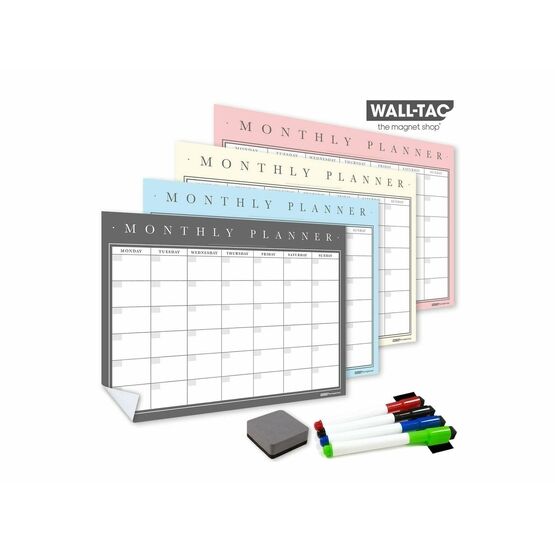 WallTAC Classic Re-Adhesive Wall Planner & Monthly Calendar