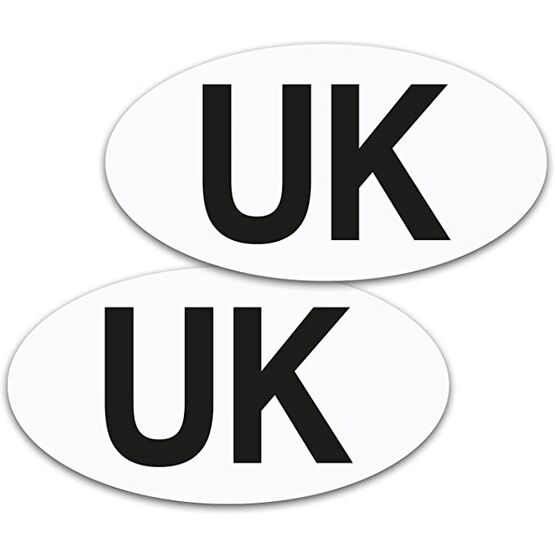 Magnetic UK Oval Car Driving Stickers - EU Europe Travel Law (Pack of 2)