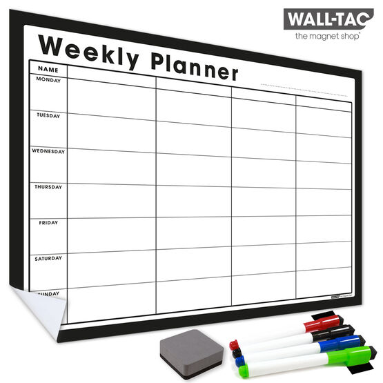 WallTAC Re-Adhesive Wall Planner and Dry Erase Weekly Calendar