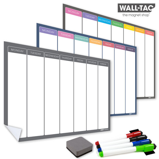 WallTAC Re-Adhesive Wall Planner and Dry Erase Weekly Planner